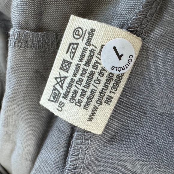 Gudrun Sjoden Gray Leaf Print Tencel Long Sleeve Midi Dress Size M Pockets - Picture 7 of 8